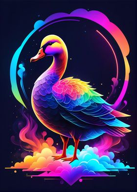 Neon Colorful Goose