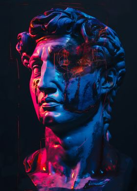 Neon Statue Of David