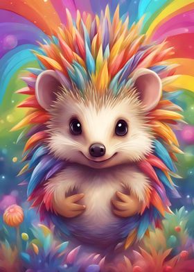 Colorful Cute Hedgehog