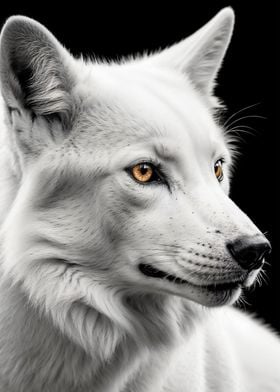 White Wolf with Golden Eye