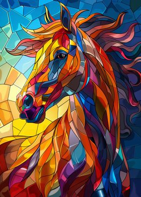 Stained Glass Horse