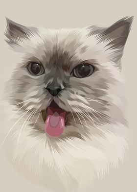 Cute Cat with his Tongue