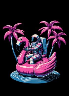 Astronaut  Flamingo funny