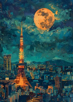 Tokyo Tower Japan Painting