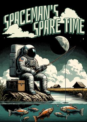 Astronaut Fishing pop art