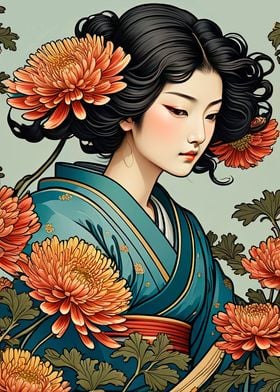 Asian Floral Girl