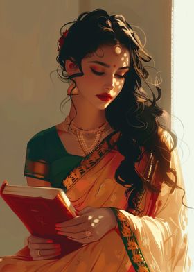 Indian with book