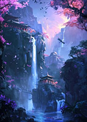 Japan Waterfall Landscape