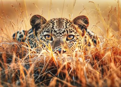 Leopard  in en ambush