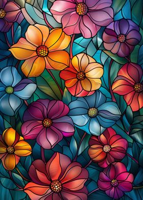 Stained Glass Flowers 