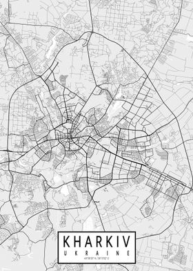 Kharkiv City Map Light