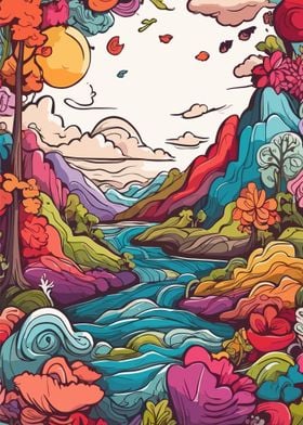 Colorful Nature Doodle