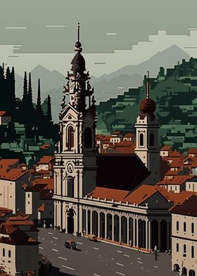 St Gallen City Pixel Art