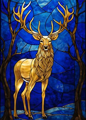 Abstract Golden Deer