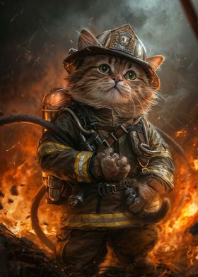 cat fireman firefighter