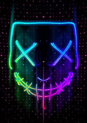 Smiley Neon Mask