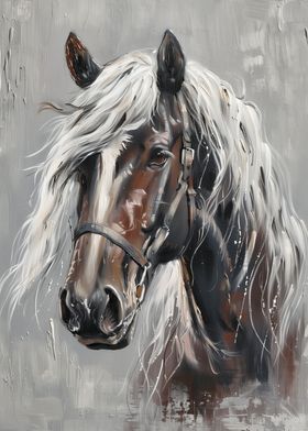 Horse sad painting