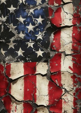 Fractured American Flag