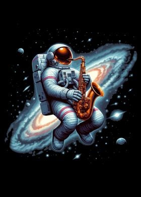 Saxophone Astronaut popart