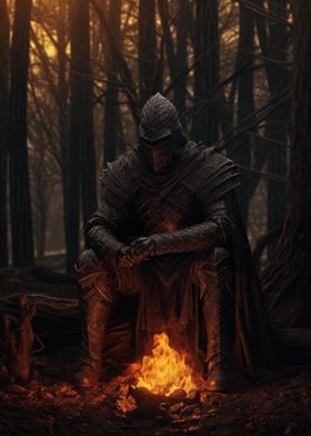 Knight resting at Bonfire