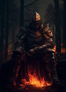 Knight resting at Bonfire