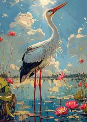 Stork Art Print