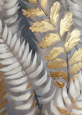 white fern leaves