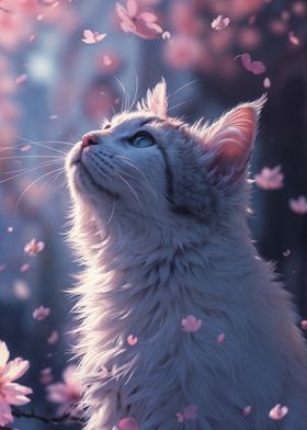 Cat Cherry Blossom Animal