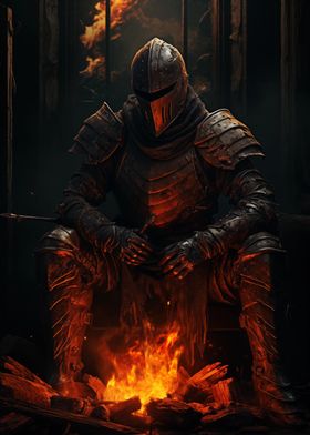 Knight resting at Bonfire