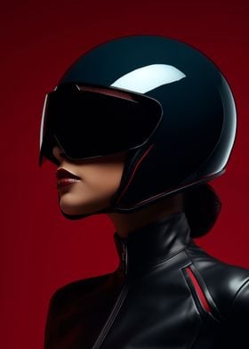 Girl in a helmet