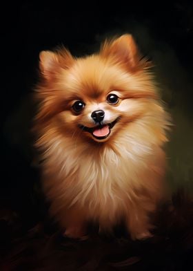 Red pomeranian dog