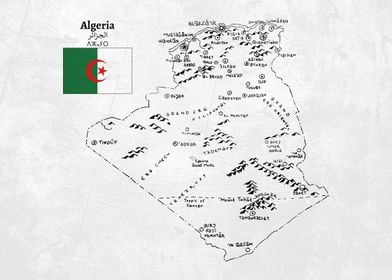 Handdrawn Algeria Map