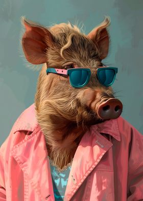 Wild Boar Miami Portrait