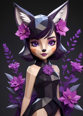 Floral Woman Fox 1