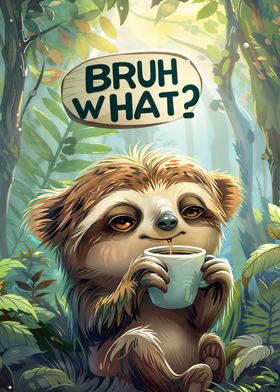 Cute baby sloth coffee