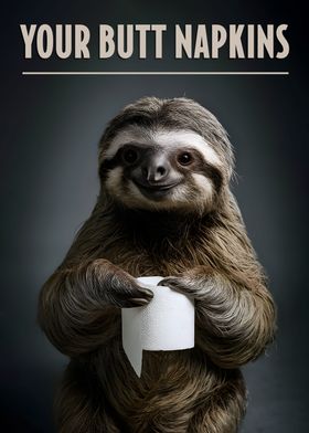 Your Butt Napkins Sloth 