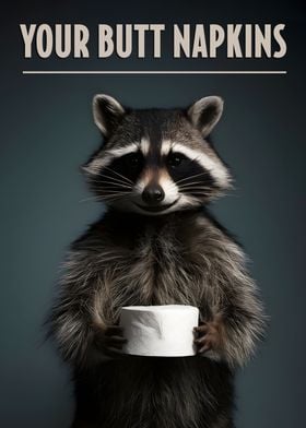 Your Butt Napkins raccoon 