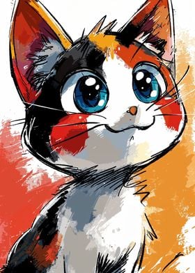 Colorful Calico Cat