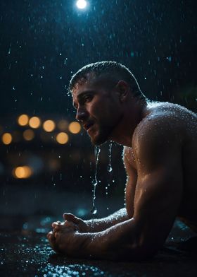 Man in rain