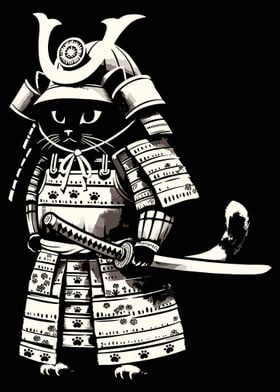 Retro Samurai Cat Anime