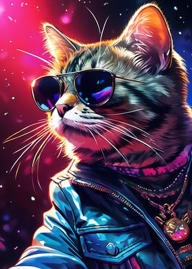 Cool cat with sunglasses