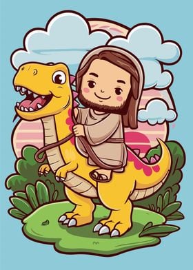   Jesus Riding Dino 