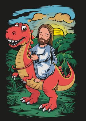 Divine Dino Jesus Riding 