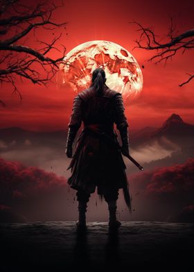 Red Moon Japanese Samurai