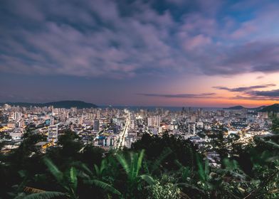 Evening skyline Santos