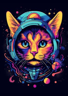 Brave cat astronaut 