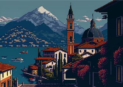 Lugano City Pixel Art