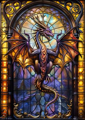 Purple church glass dragon