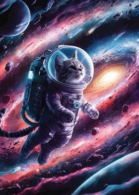 Cat Astronaut Space