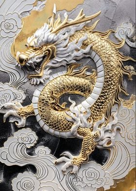 Gold Asian Dragon Majesty
